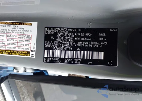 2024 Lexus Gx 550 Premium+ из США, поврежденный, VIN JTJTBCDX1R5011781